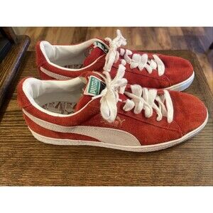 Puma Shoes Suede Classic Mens Red Suede Lifestyle Sneakers Size 11